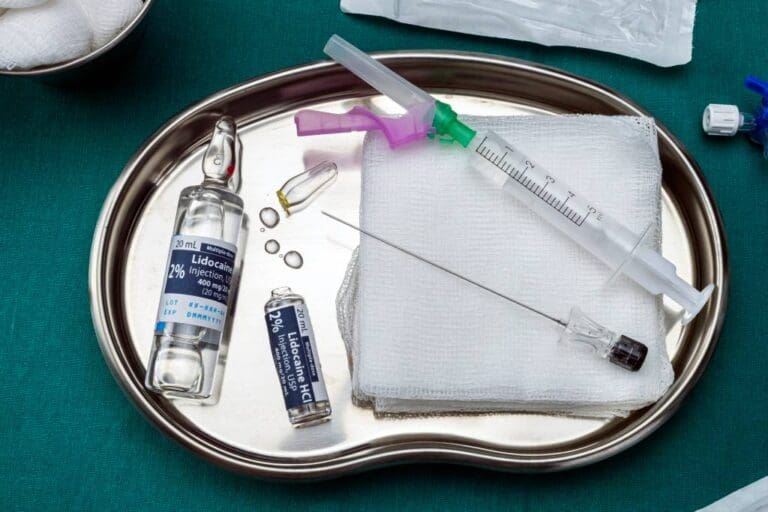 A prepped tray of preop materials.