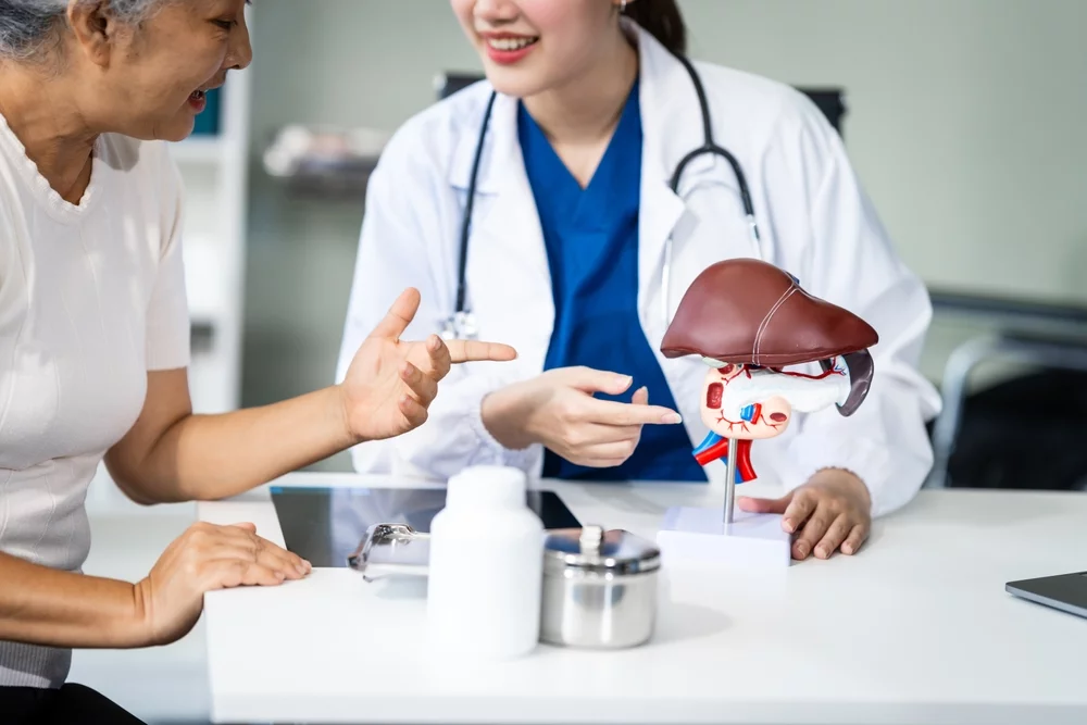A patient consults with a clinician about treatments for biliary stricture.